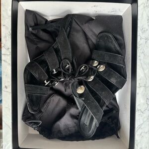 Alexander Wang Allegra Suede Strappy Mule Sandals